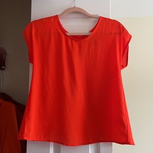 Orange Open Back Blouse